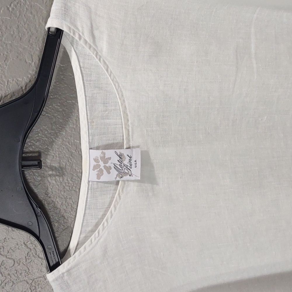 MARTCH POINT BLOUSE,100%LINEN, Size S. - Picture 4 of 17